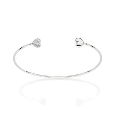 Imagem de Pulseira de pulso bracelete prata 925 feminina rommanel corações e zir