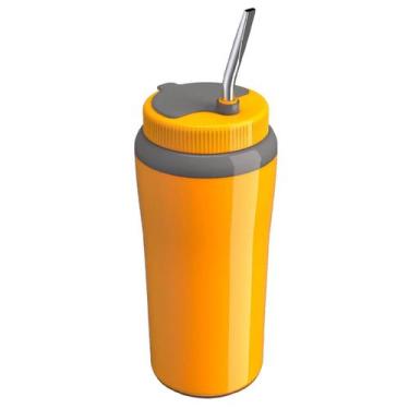 Imagem de Copo Térmico Tererê com Canudo Bomba Inox 650ml - Unitermi, Luz Amarel
