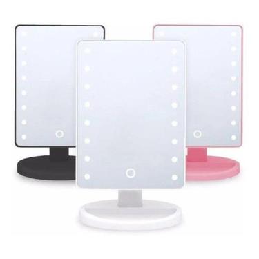 Imagem de Espelho De Mesa Maquiagem Com 16 Leds Rotação Quadrado Touch Screen - 