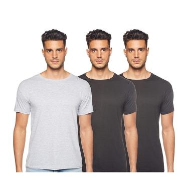 Imagem de Camiseta Hanes Classic ComfortSoft para homens preta/cinza xl