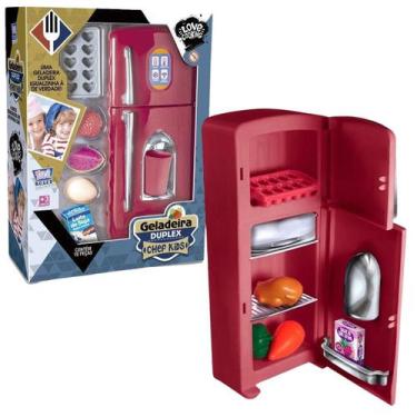 Imagem de Brinquedo Geladeira Duplex Chef Kids 10 Peças - Zuca Toys