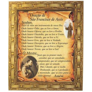 Imagem de Quadro São Francisco Assis, oração, Mod.08, 30x25cm. Angelus