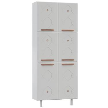 Imagem de Paneleiros em Aço Mirage New 6 Portas 5 Prateleiras Branco - Telasul, 