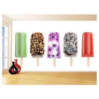 Imagem de Papel De Parede 3D Alimentos Sorvetes Palito 3,5M Al404 - Você Decora