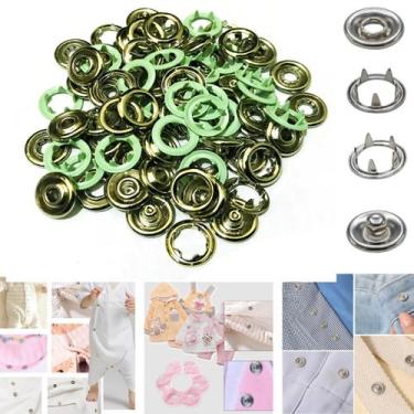 Imagem de Botoes De Pressão de metal TicTac Para Roupa de Bebê Body 50 Botao Tam