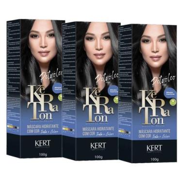 Imagem de Kit 3 Tonalizante Keraton Banho De Brilho Petroleo - Kert