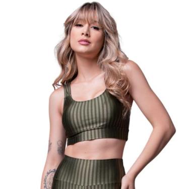 Imagem de Top Fitness WLS Modas New Zig Com Bojo Removível Academia Malhar, Verd