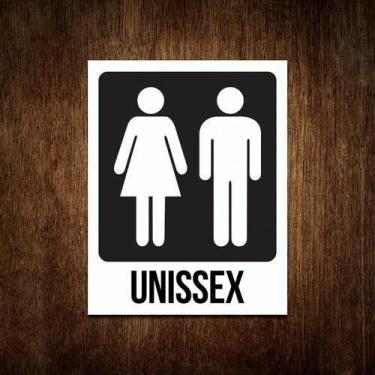 Imagem de Placa Banheiro Unissex Masculino E Feminino (27X35) - Sinalizo