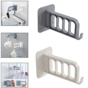 Imagem de Suporte Parede Porta Cabideiro Roupa Bolsa Cabide Adesivo - Saz, Preto