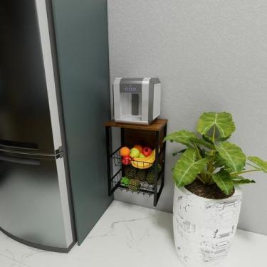 Imagem de Fruteira De Cozinha Parede Industrial Vertical 2 Cestos - Belo Lar