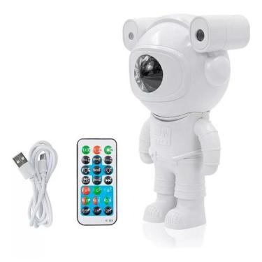 Imagem de Luminária Astronauta Projetor De Galáxia Com Bluetooth E Entrada Para 