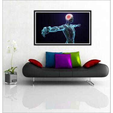 Imagem de Quadro Decorativo Corpo Humano Consultórios Médicos Medicina Com Moldu