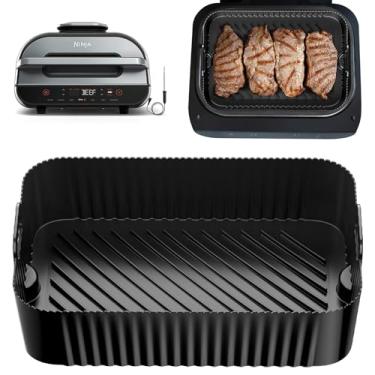 Imagem de HUIRUSO Forro de silicone para fritadeira Ninja FG551, acessórios reutilizáveis para fritadeira a ar, antiaderente compatível com a fritadeira Ninja Foodi 5,7L
