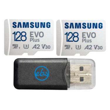 Imagem de Cartão Samsung Micro EVO Plus de 128 GB (pacote com 2) funciona com GoPro Hero 10 Black Bone, Hero 11, Hero 11 Mini Action Cam (MB-MC128KA) C10 U3 A2 4K pacote com 1 leitor de cartão Everything But Stromboli MicroSDXC