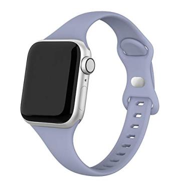 Imagem de SWEES Pulseira de substituição pequena fina de silicone esportivo macio para Apple Watch 41 mm, 38 mm, 40 mm, 42 mm, 44 mm, 45 mm, 49 mm, silicone esportivo macio, fina, para iWatch Ultra Series 8, 7, 6, 5, 4, 3, 2 1 SE Sport Edition feminino e masculino