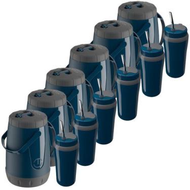 Imagem de Kit Tereré com 6 Garrafas Térmica Jarra Pavia + 6 Copos Térmico 650ML 