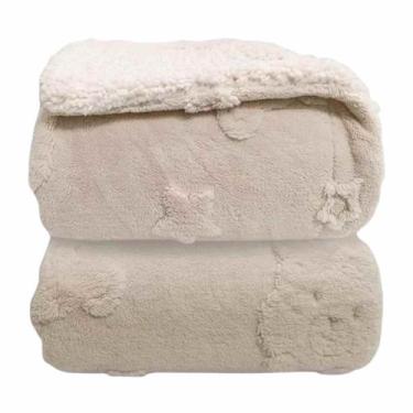 Imagem de Cobertor Aconchegante Microfibra E Sherpa Bebê Relevo Urso - Laço Bebê