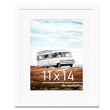 Imagem de PEALSN Porta-Retratos 11X14, Exibir Imagens 8 X 10 com Tapete Ou 11 X 14 Sem Tapete para Exibição de Montagem Na Parede, Molduras para Fotos, Branco.