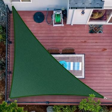 Imagem de ShadeMart Tela de tecido de tecido de toldo smTAPRT16 de 20' x 28,3' Green Sun Shade UPF50 Triângulo direito smTAPRT16, permeável ao ar de água e bloco UV, resistente, pátio de garagem (personalizamos