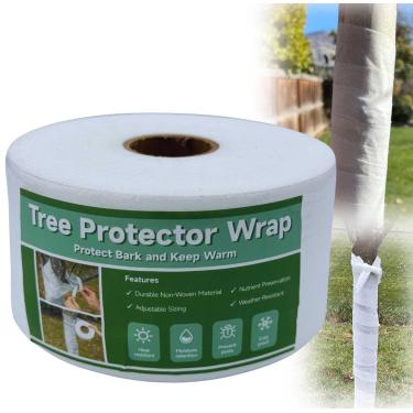 Imagem de Protetor de árvore, envoltório de árvore de 100 m, protege casca, proteção reutilizável respirável para tronco de árvore bandagem para árvores frutíferas, arbustos e mudas de geada, sol e danos de