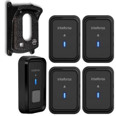 Imagem de Campainha sem fio e Protetor Intelbras CIB 101 Para 4 salas