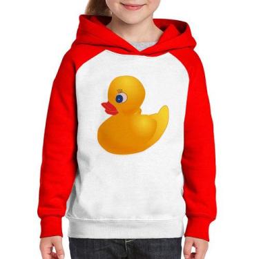 Imagem de Moletom Infantil Patinho de Borracha - Foca na Moda, Branco, Vermelho,