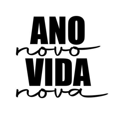 Imagem de Transfer Para Balão Lettering - Ano Novo, Vida Nova - Preto - 1 unidad