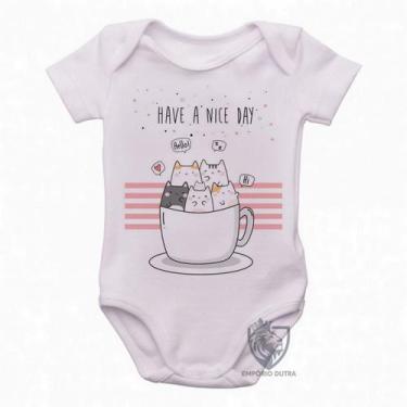 Imagem de body nenê criança roupa bebê Gatinhos xícara - Empório Dutra, G   ( 4-