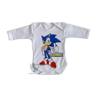 Imagem de body nenê criança roupa bebê manga longa Sonic II - Empório Dutra, P  