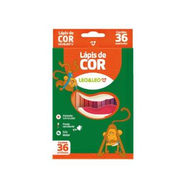 Imagem de Lápis De Cor Com 36 Cores Leo & Leo Ponta Resistente