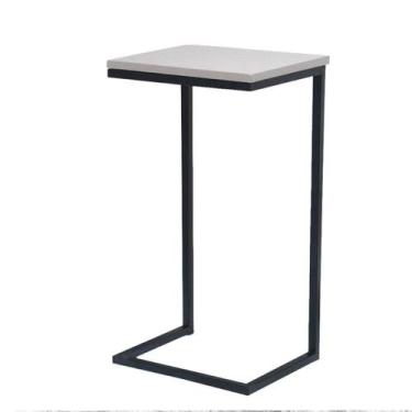 Imagem de Aparador Médio com Base Preta 70cm x 32cm - Trendy, Corino Branco