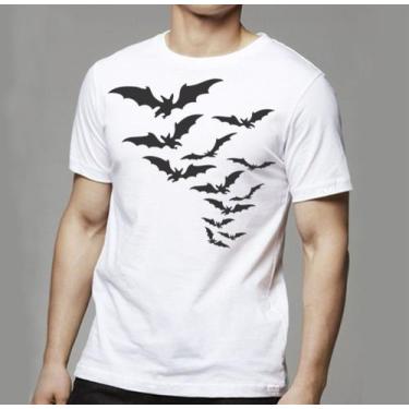 Imagem de Camiseta Masculina Halloween Morcegos Camisa 100% Algodão - SEMPRENALU