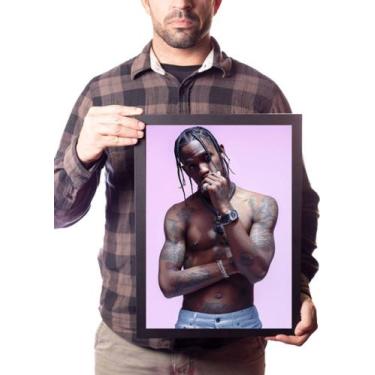 Imagem de Poster Moldurado Travis Scott Foto Quadro - Fanarte