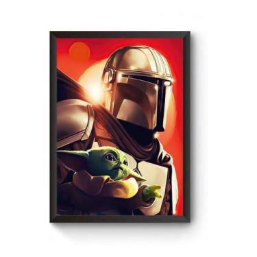 Imagem de Poster Moldurado The Mandalorioan Baby Yoda - Fanarte