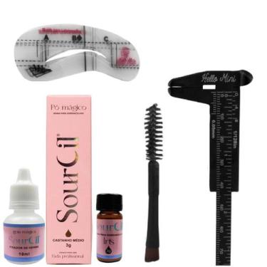 Imagem de Henna Sourcil Sobrancelha Vegana + Paquimetro + Pincel Duplo + 6 Model