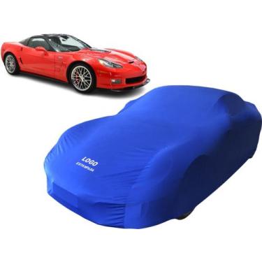 Imagem de Capa Automotiva Tecido Helanca Carro Esportivo Corvette Zr1 - Mz, Azul