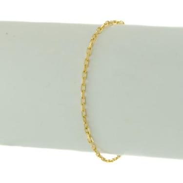 Imagem de Pulseira Masculina Ouro 18k 750 Maciça Cadeado Curto 20 Cm - Joie