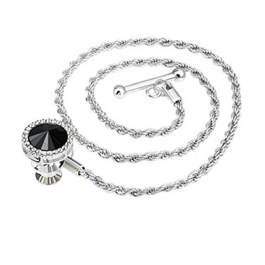 Imagem de YYBONNIE Corrente de lapela para homens broche com corrente pendurada fantasia terno camisa smoking colar pino lapela acessórios masculinos, Latão Metal Aço inoxidável, Cristal