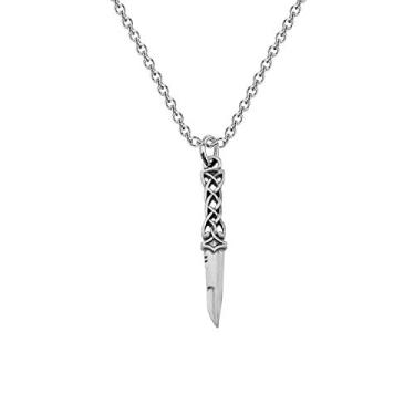 Imagem de Colar de adaga celta prata com pingente escocês joia escocesa, Metal, Liga metálica.