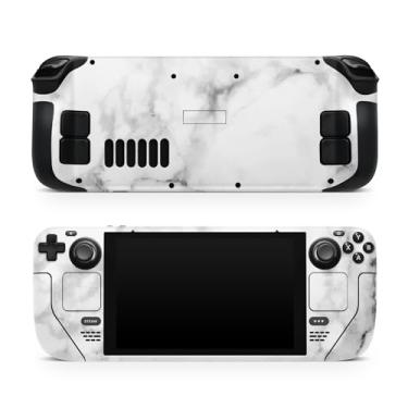 Imagem de TACKY DESIGN Película de efeito mármore compatível com tela LCD e OLED Skin, decalque de vinil cinza premium 3M, capa completa, compatível com adesivo Steam Deck
