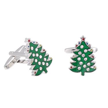 Imagem de Abotoaduras em forma de árvore de Natal verde eshop The Smith