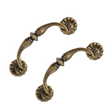 Imagem de Puxador de gaveta antigo, puxadores de porta, puxadores de gaveta, alça de liga de mobília, puxadores de armário vintage, puxador retrô (2, tipo 6)