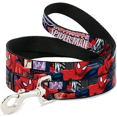 Imagem de Coleira para cães The Ultimate Spider Man Swinging City Poses 1,8 m de comprimento 1,2 cm de largura