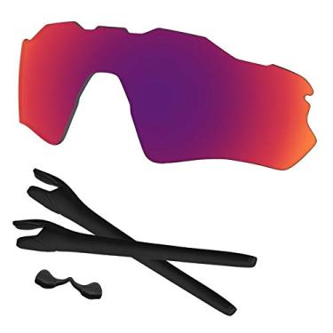 Imagem de Predrox Lentes espelhadas Midnight Sun Radar EV Path e kits de borracha para óculos de sol Oakley OO9208 polarizados