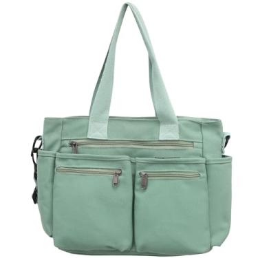 Imagem de Makukke Bolsa feminina grande transversal elegante bolsa feminina de veludo cotelê/lona Hobo bolsa moderna bolsa de ombro bolsa de ombro, Lona verde, Large, Contemporâneo