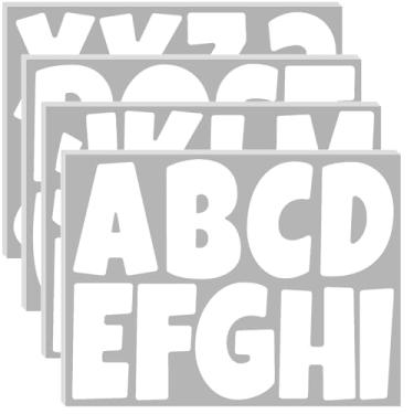 Imagem de Bemeol 234 Peças 4" Letras Do Quadro de Avisos Alfabeto Recorte Letra para Quadro de Avisos Exibição Casa Sala de Aula Escola Decoração (Branco)