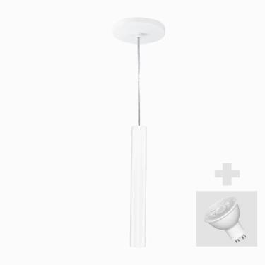 Imagem de Pendente Tubo Palito 30cm - Branco + Lampada LED 4W - Trybo 