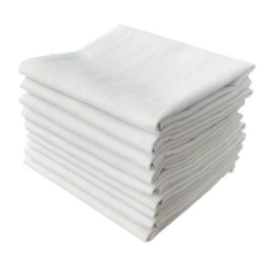 Imagem de Kit 10 Pano De Prato E Copa Branco Liso Grande 100% Algodão - LOVE BAB