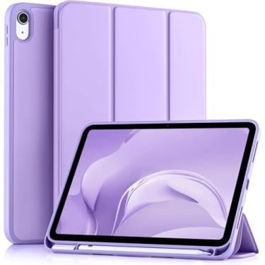 Imagem de Capa Case PREMIUM Anti Impacto com função sleep e suporte para iPad 10 10.9" e iPad 11 A16 2025 Com Compartimento Para Pencil Caneta Tampa Magnética (Lilás)