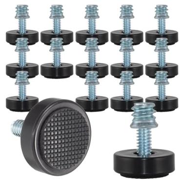Imagem de Nivelador de móveis ajustável 1/4-20, parafusos de borracha para pés de nivelamento de móveis rosqueados, niveladores de pés rosqueados para móveis, nivelamento deslizante para mesa, cadeira, pernas